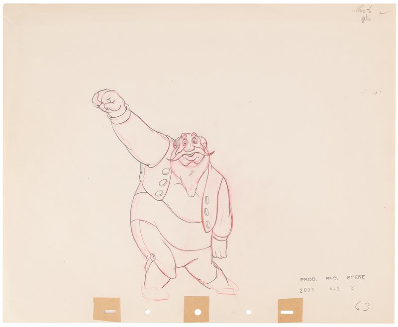Lot 845 Stromboli production drawing from Pinocchio