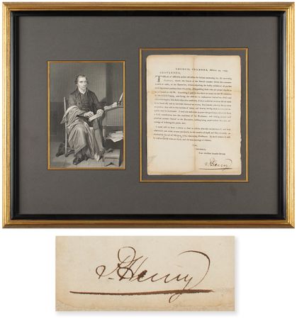 Lot #952 Patrick Henry Document Signed, Providing for Virginia's Disabled Heroes of the Revolution - Image 1