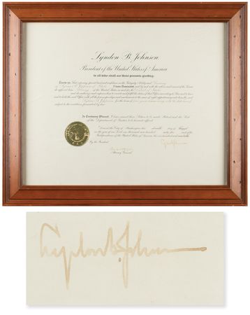 Lot #953 Lyndon B. Johnson Document Signed as President - Image 1