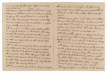 Lot #380 War of 1812: John Quincy Adams and Albert Gallatin Letter Signed with $6 Million European Loan Document Archive - Image 7