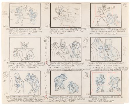 Lot #782 Fantastic Four (42) production storyboard opening title and episode pages from The Fantastic Four - Image 10