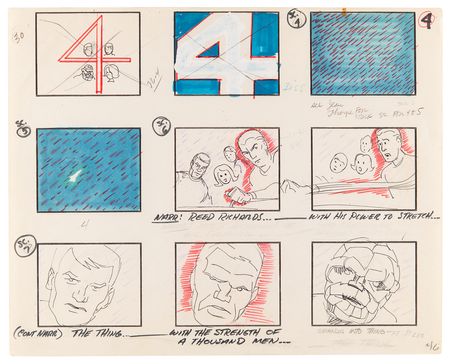 Lot #782 Fantastic Four (42) production storyboard opening title and episode pages from The Fantastic Four - Image 2