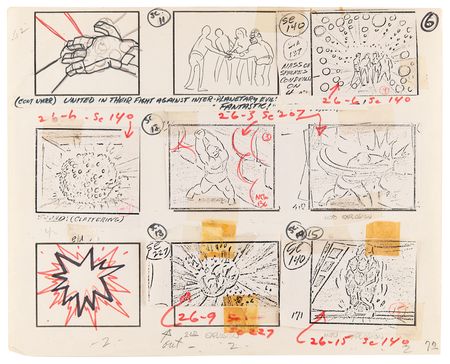 Lot #782 Fantastic Four (42) production storyboard opening title and episode pages from The Fantastic Four - Image 3