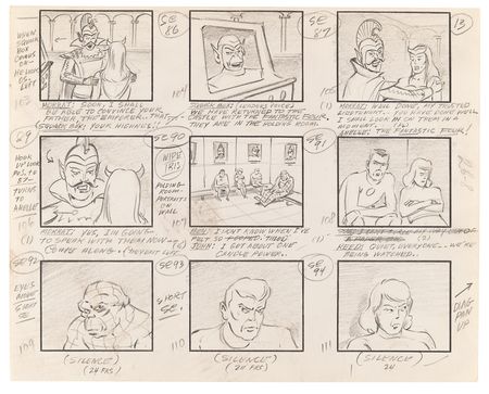 Lot #782 Fantastic Four (42) production storyboard opening title and episode pages from The Fantastic Four - Image 5