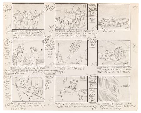 Lot #782 Fantastic Four (42) production storyboard opening title and episode pages from The Fantastic Four - Image 8