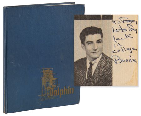 Lot #109 Bernie Madoff Signed 1956 Far Rockaway High School Yearbook - Image 1