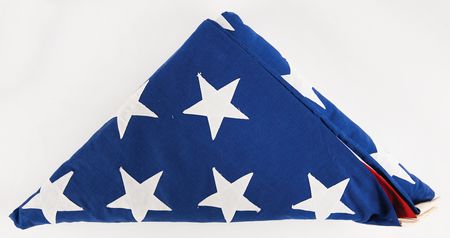 Lot #383 American Flag (50 Star) by Valley Forge Flag Co., with Civil War Belt (Reproduction) and Antique Powder Horns (4) - Image 2