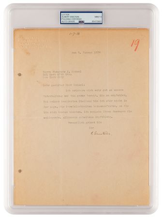 Lot #173 Albert Einstein Typed Letter Signed - PSA MINT 9 - Image 1