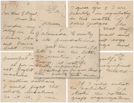 Lot #520 Jack London Autograph Letter Signed on Police Judges: 