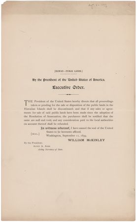Lot #8 President William McKinley Ceases All Sales of Public Lands in the Hawaiian Islands - Image 2