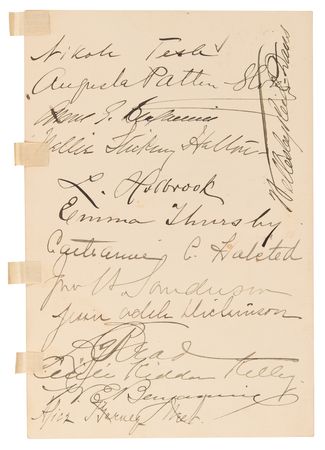 Lot #225 Nikola Tesla Signed Waldorf-Astoria Menu (1899), Listing the Special Roast Entree, 