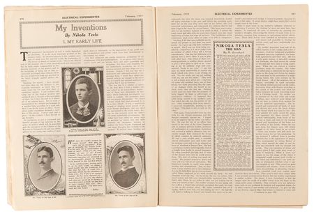 Lot #367 Nikola Tesla: The Electrical Experimenter Magazine (February 1919) - 