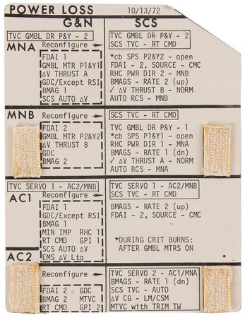 Lot #423 Apollo 17 Flown Command Module Cue Card Signed and Flight-Certified by CDR Gene Cernan - Image 3