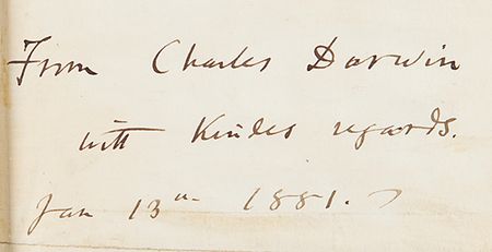 Lot #208 Charles Darwin Autograph Letter Signed and Signature in Book on Erasmus Darwin - Once the Property of Virginia Woolf - Image 2