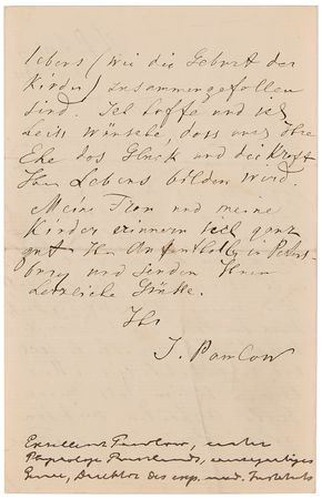 Lot #221 Ivan Pavlov Autograph Letter Signed: 