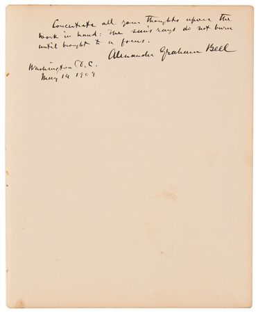 Lot #207 Alexander Graham Bell Autograph Quotation Signed and Thomas A. Watson Autograph Letter Signed - Image 2