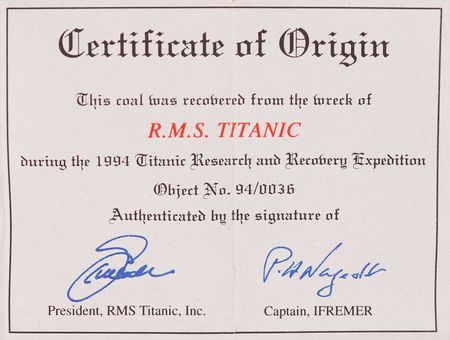 Lot #371 Titanic: Coal Piece Recovered from Wreck Site - Image 4