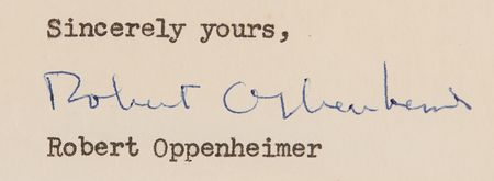 Lot #220 Robert Oppenheimer Typed Letter Signed: 