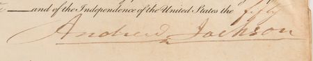 Lot #38 Andrew Jackson Document Signed - Image 2