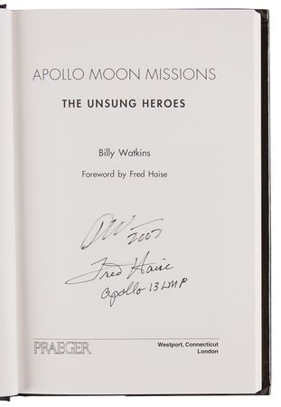 Lot #434 Apollo 13 (3) Signed Books : Lovell and Haise - Image 2