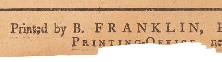Lot #375 George Washington: Benjamin Franklin's The Pennsylvania Gazette from July 4, 1754 - Image 3