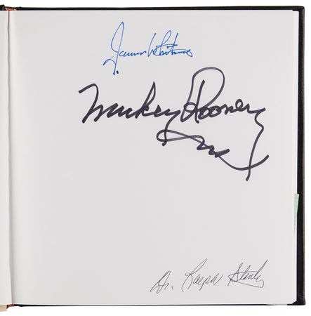 Lot #640 Western Legends Multi-Signed Book (40+) with Adam West, Mickey Rooney, Brooks and Dunn, and Sam Elliott - Image 3