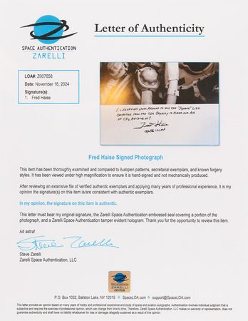 Lot #459 Fred Haise Oversized Signed Photograph: 