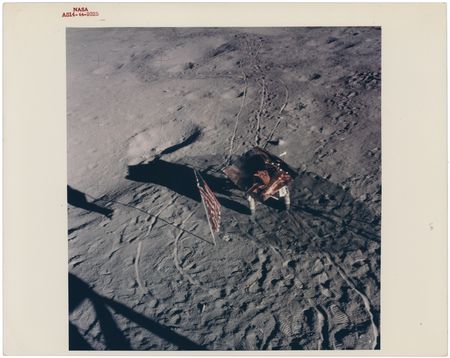 Lot #435 Apollo 14 Original 'Type 1' Photograph - American Flag on Moon's Surface - Image 1