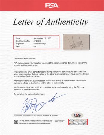 Lot #58 Donald Trump Signature - Image 2