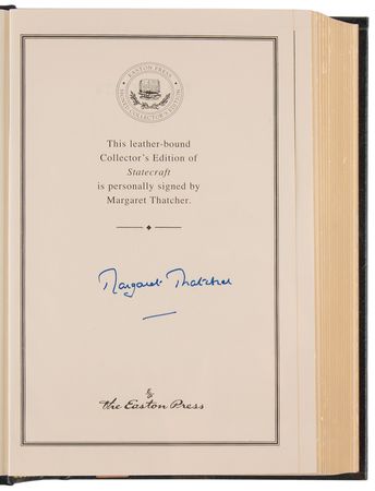 Lot #369 Margaret Thatcher Signed Book - Statecraft - Image 4