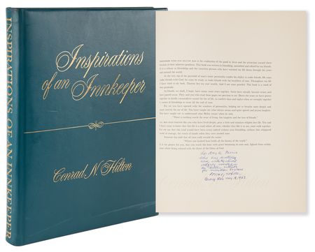 Lot #325 Conrad Hilton Signed Book - Inspirations of an Innkeeper (Ltd. Ed. #31/312) - Image 1