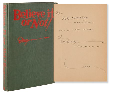Lot #522 Robert Ripley Signed Book - Believe It or Not! - Image 1