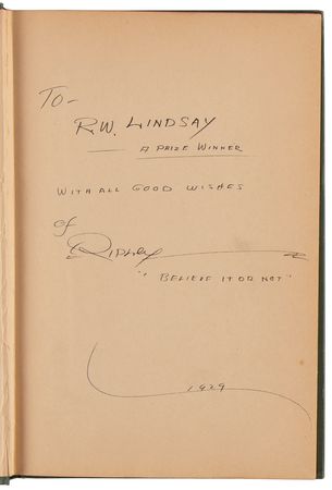 Lot #522 Robert Ripley Signed Book - Believe It or Not! - Image 4