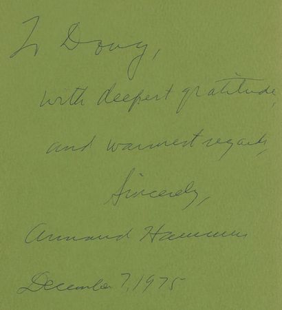 Lot #321 Armand Hammer Signed Book - The Remarkable Life of Dr. Armand Hammer - Image 2