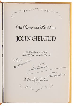 Lot #584 John Gielgud Signed Book - An Actor and His Time - Image 4