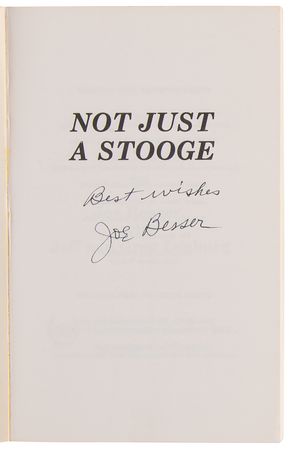 Lot #634 Three Stooges: Joe Besser Signed Book - Not Just A Stooge - Image 4
