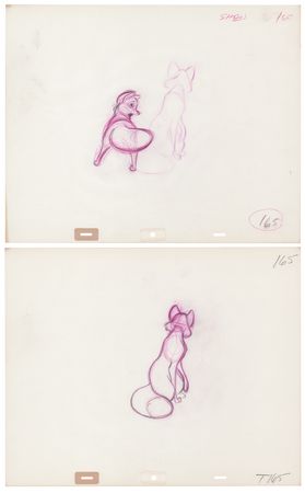 Lot #878 Vixey and Tod production drawings (2) from The Fox and the Hound - Image 1