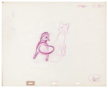 Lot #878 Vixey and Tod production drawings (2) from The Fox and the Hound - Image 2