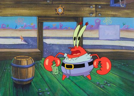 Lot #940 Mr. Krabs production cel from SpongeBob SquarePants - Image 1
