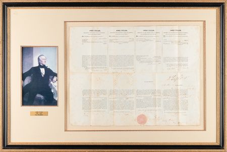 Lot #5 John Tyler and John C. Calhoun Document Signed as President and Secretary of State - Image 1