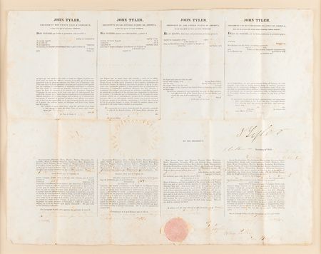 Lot #5 John Tyler and John C. Calhoun Document Signed as President and Secretary of State - Image 2