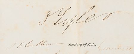 Lot #5 John Tyler and John C. Calhoun Document Signed as President and Secretary of State - Image 3