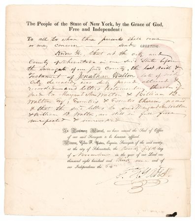 Lot #71 William H. Seward Document Signed as Governor of New York - Image 2