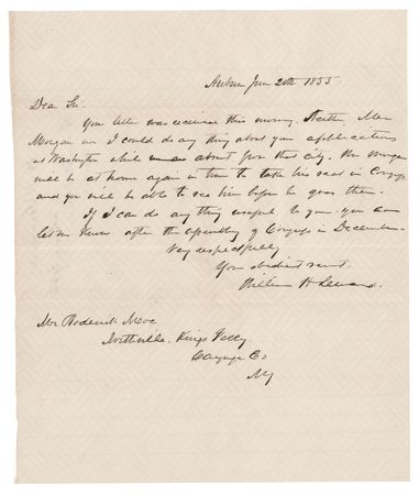 Lot #72 William H. Seward (2) Signed Items - Autograph Letter and Free Frank - Image 1