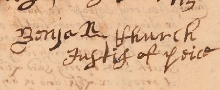 Lot #388 Benjamin Church Autograph Endorsement Signed (1717) - Rare Handwritten Document from 'The Father of American Ranging' - Image 3