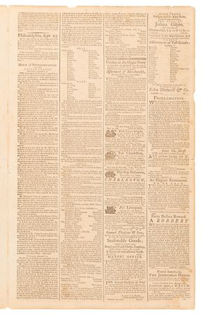 Lot #278 1st United States Congress: The Pennsylvania Packet from September 25, 1789 - Image 5