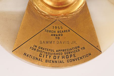 Lot #543 Sammy Davis, Jr.'s 1955 City of Hope 'Torch Bearer' Award - Image 7