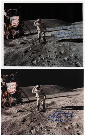 Lot #456 Charlie Duke (2) Signed Photographs - Image 1