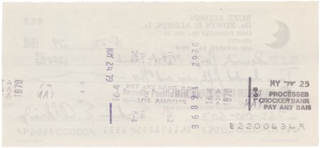 Lot #428 Buzz Aldrin Signed Check - Image 2