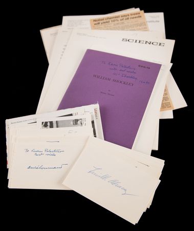 Lot #343 Nobel Prize Winners Collection of (78) Signed Items, Including Pauling, Watson, Shockley, Friedman, Bardeen, and Many More - Image 1